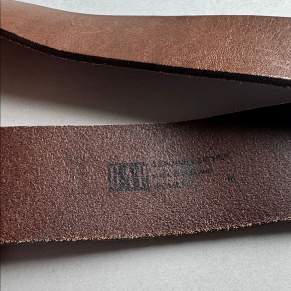 VTG GAP Leather Double Circle Slip Belt Womens M Brown distressed Y2K Western - Picture 5 of 8